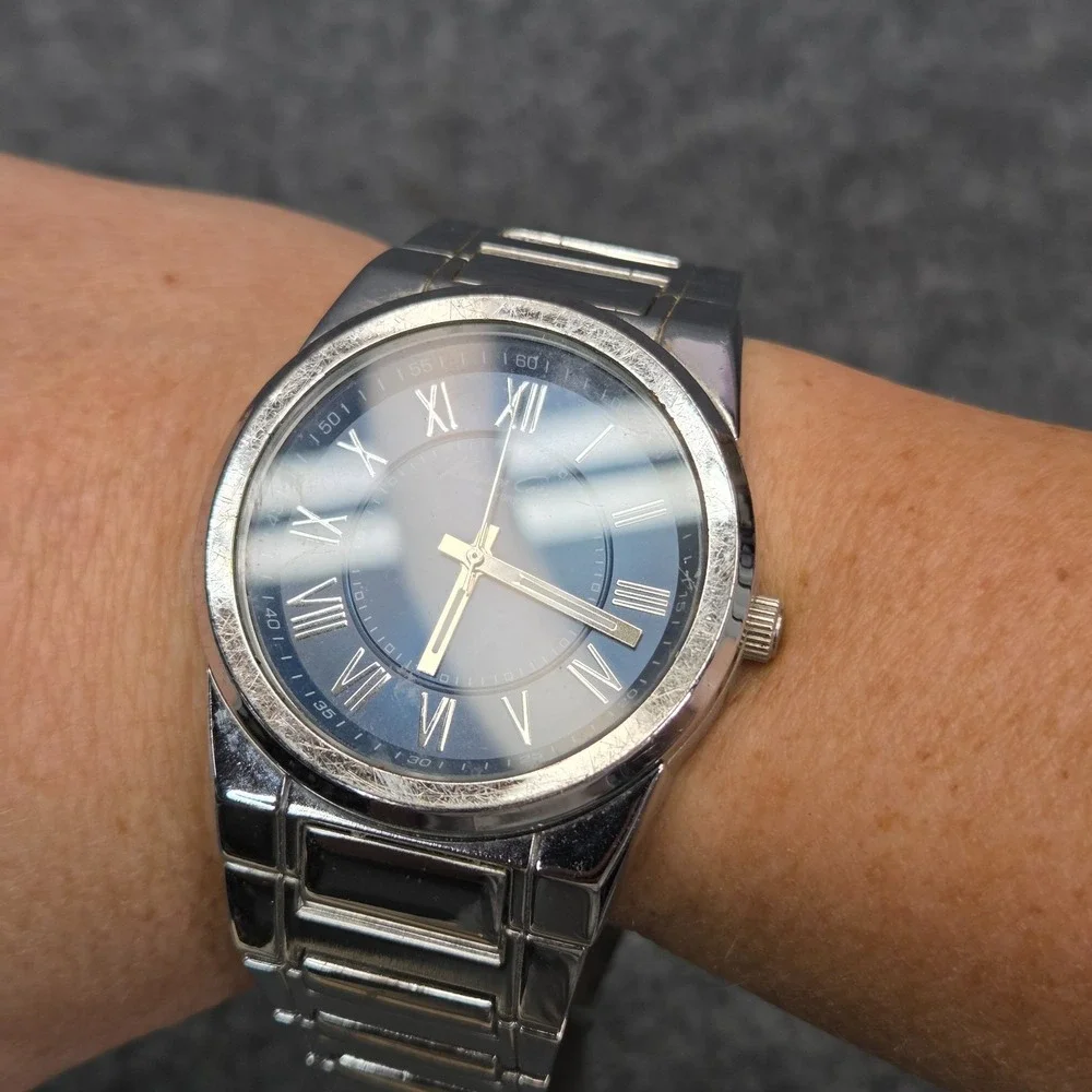 Kenneth Cole New York Silver and Blue Dress Watch‎ Mens Needs Battery